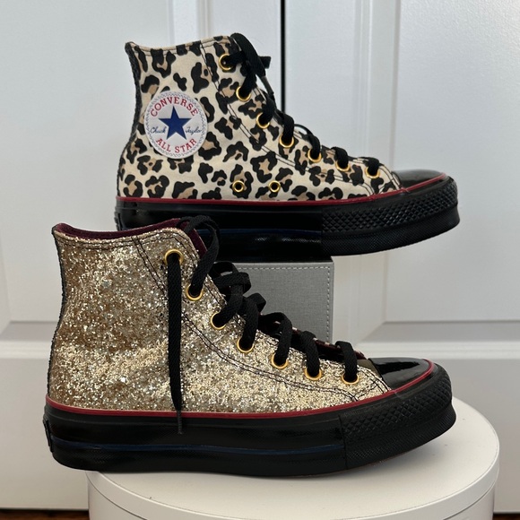 Converse Shoes - Converse Chuck Taylor All Star Lift Platform Leopard Zebra Glitter Sneakers